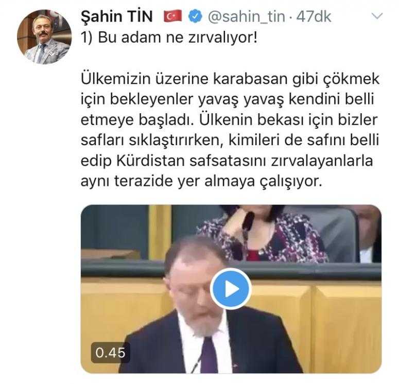 AK Partili Şahin Tin’den, Temelli’nin “Kürdistan” çıkışına sert tepki: